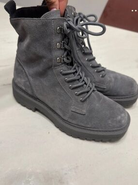 Sam Edelman Gray Suede Combat Boots